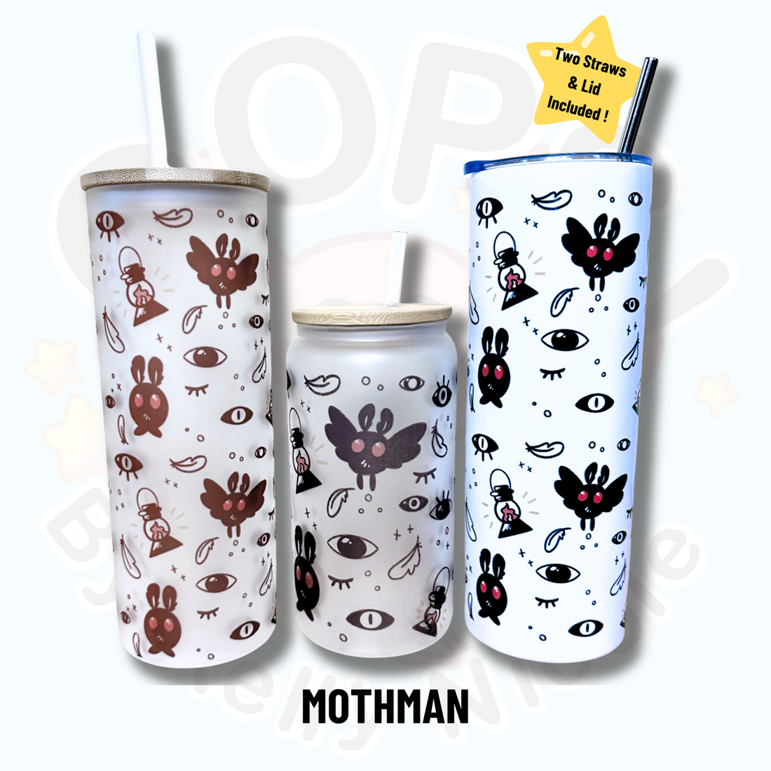 Disney Theme Park  inspired FROSTED GLASS or INSULATED STAINLESS STEEL Sublimation TUMBLERS in 16 oz or 20 oz.  White background with Disney Park Rides.  Lid and Straw Included. Shop online today to get yours at HTTPS://OOPSBYKELLYNICOLE.COM 