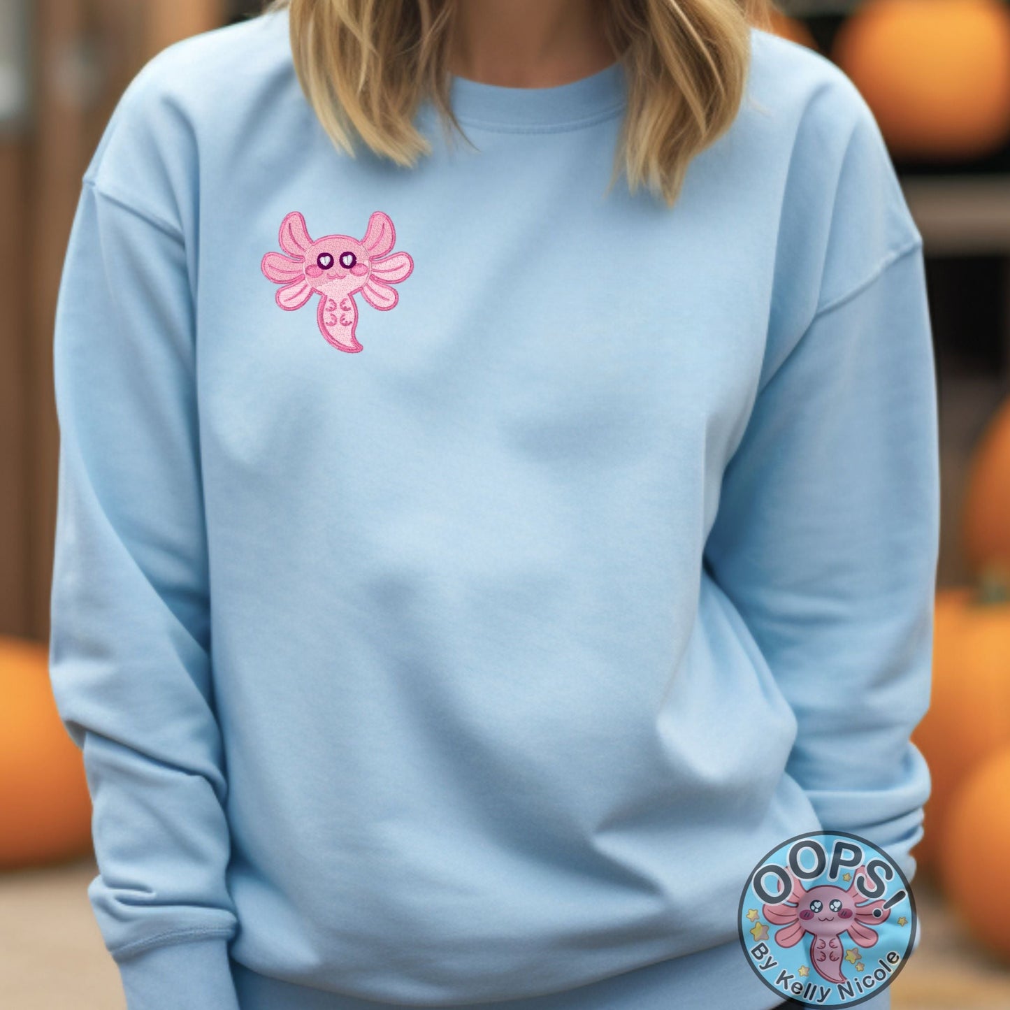 Embroidered  "Spud, the Axolotl"  Unisex Pullover