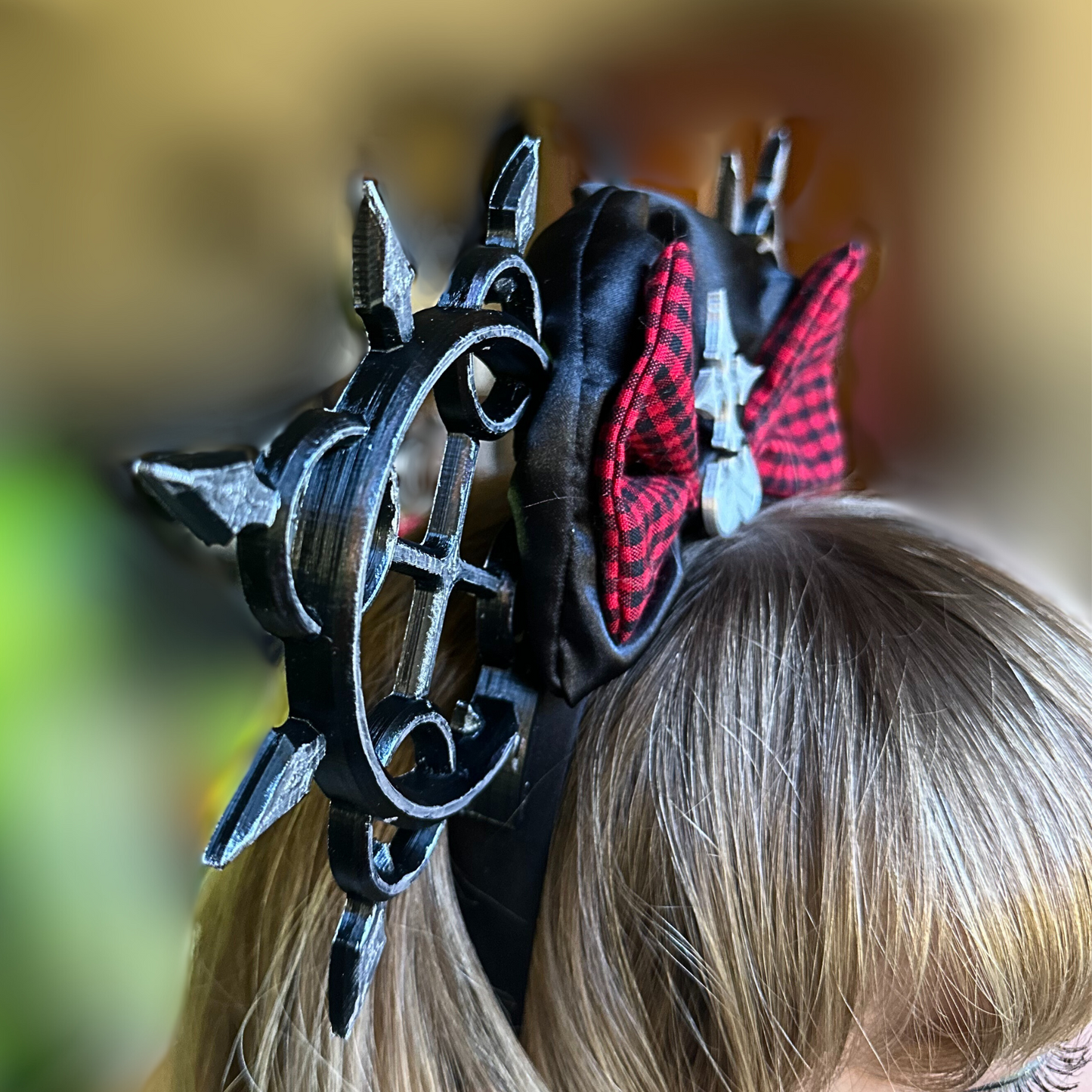 Kingdom Hearts "Axel" EARS o BOW para parque temático, cosplay o coleccionistas. Grandes orejas de Mickey unisex para WDW Bound, visitas al parque o vacaciones.