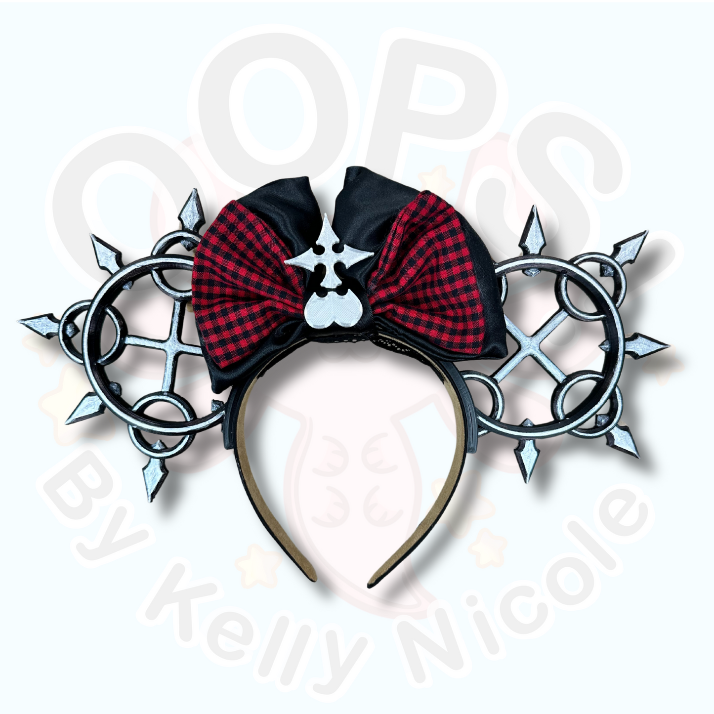 Kingdom Hearts "Axel" EARS o BOW para parque temático, cosplay o coleccionistas. Grandes orejas de Mickey unisex para WDW Bound, visitas al parque o vacaciones.