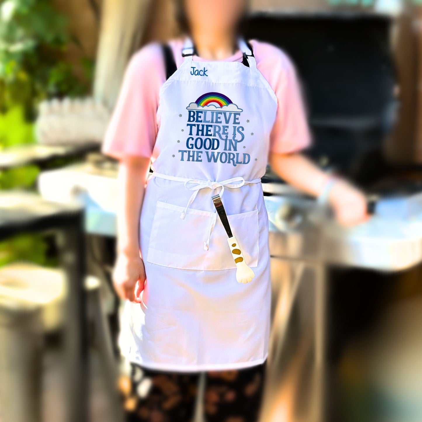 The perfect personalized gift for that person who has everything!&nbsp; Our Unisex Bib-Apron is 100% polyester, stain resistant machine washable fabric.&nbsp; It is fully adjustable with two convenient front pockets for all your essentials.  Order yours today at HTTPS://OOPSBYKELLYNICOLE.COM