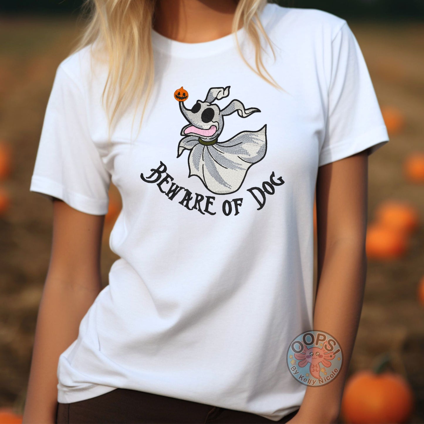 Embroidered "Beware of Dog", ZERO - Nightmare Before Christmas Unisex Pullover