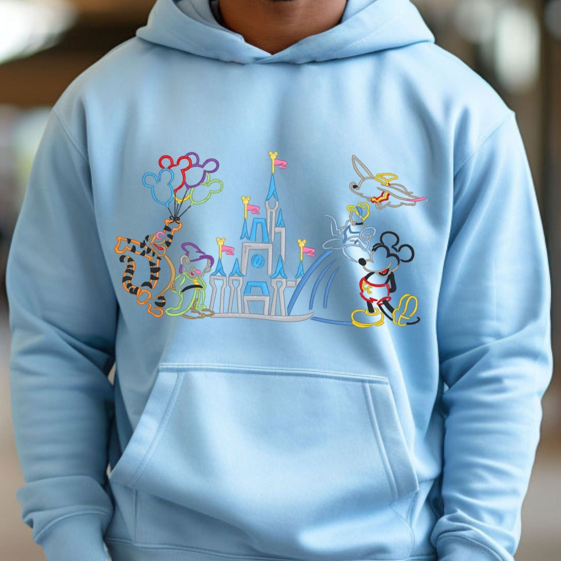 Disney Parks Pink shops & Blue Castle Sweatshirt