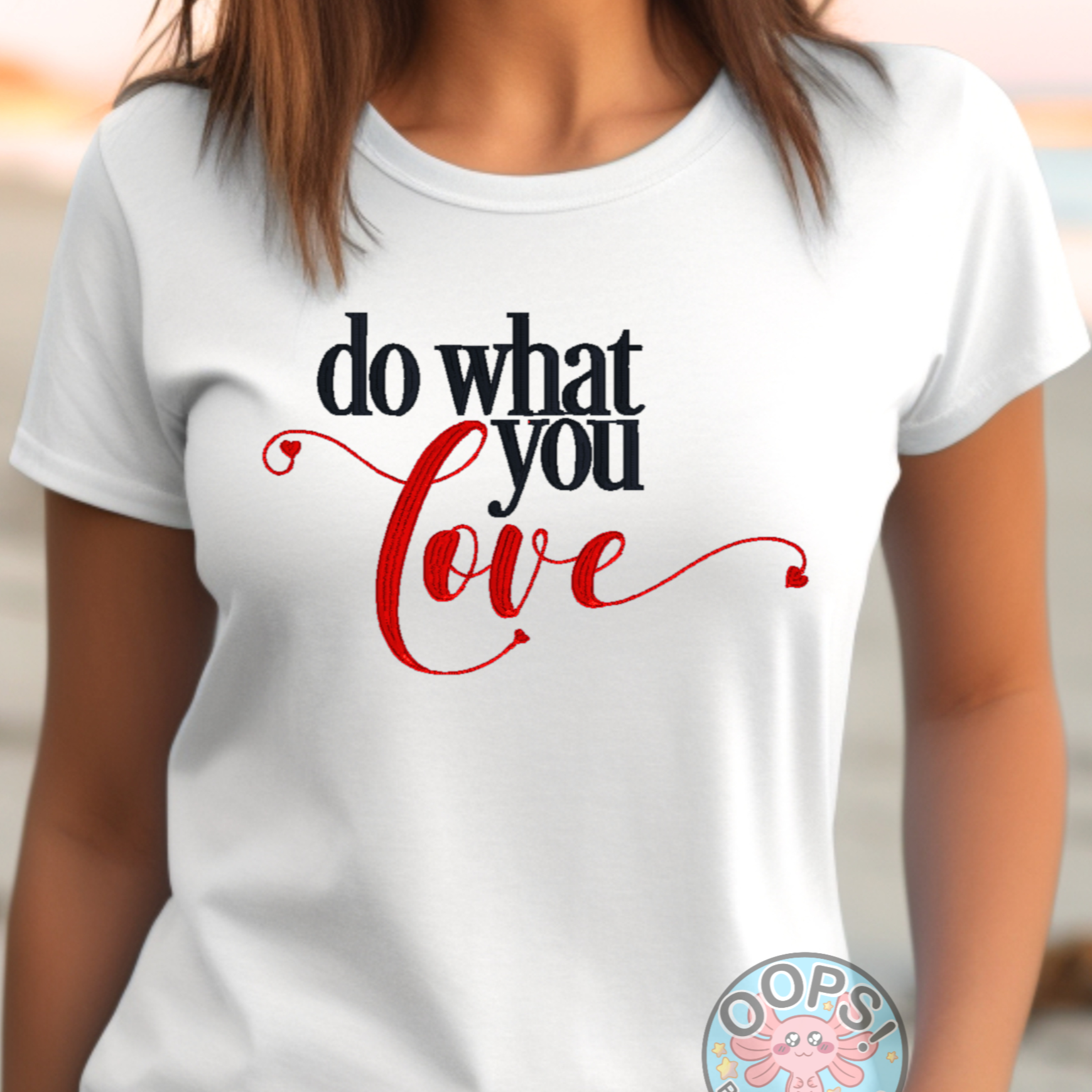 “DO WHAT YOU LOVE”  Inspirational Embroidered Fandom Heavyweight Unisex Comfort Colors T-shirt iN WHITE. Shop online today to get yours at HTTPS://OOPSBYKELLYNICOLE.COM 