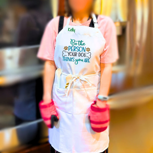 The perfect personalized dog-lover gift for that person who has everything!&nbsp; Our Unisex Bib-Apron is 100% polyester, stain resistant machine washable fabric.&nbsp; It is fully adjustable with two convenient front pockets for all your essentials.  Order yours today at HTTPS://OOPSBYKELLYNICOLE.COM