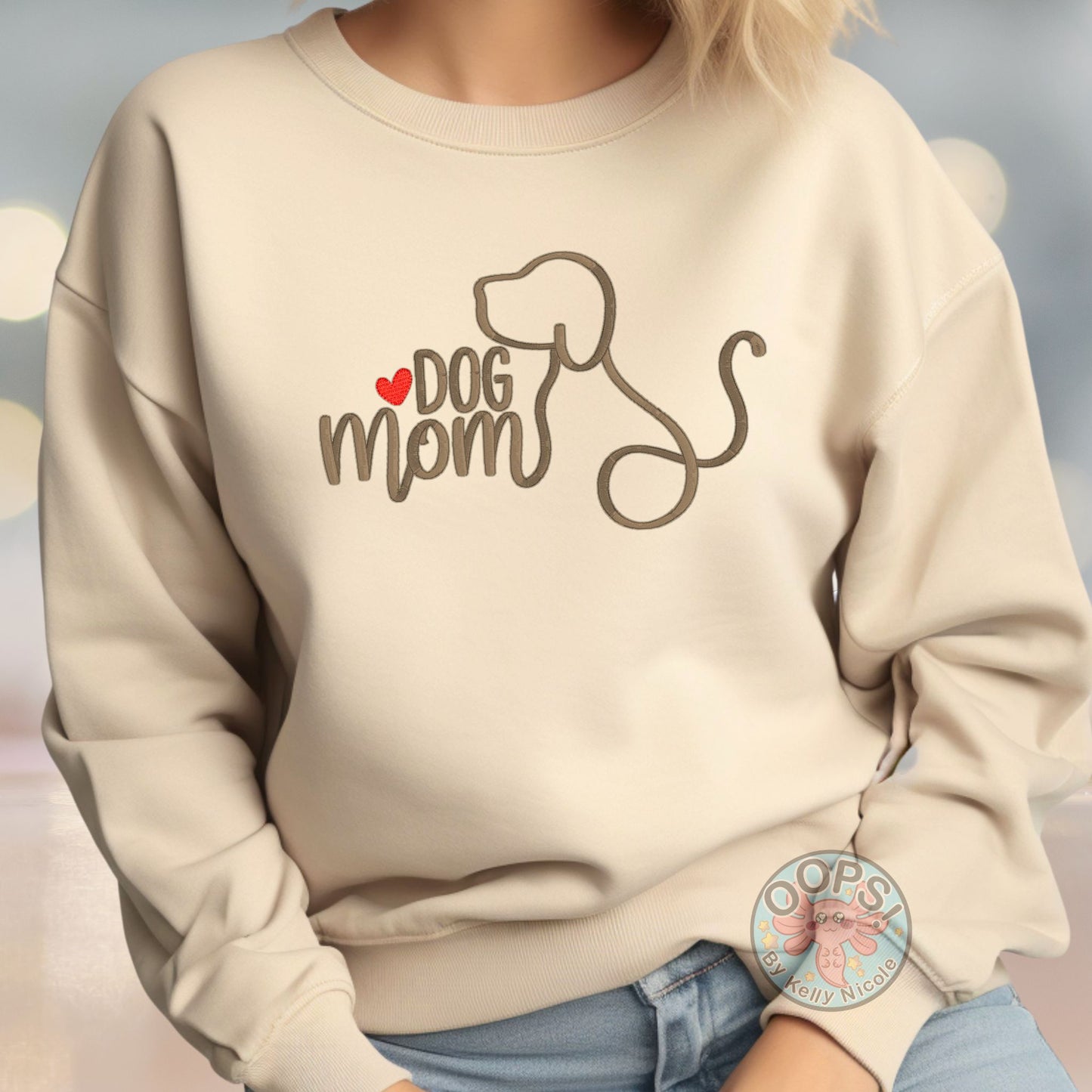 "Dog Mom" Embroidered Unisex Pullover