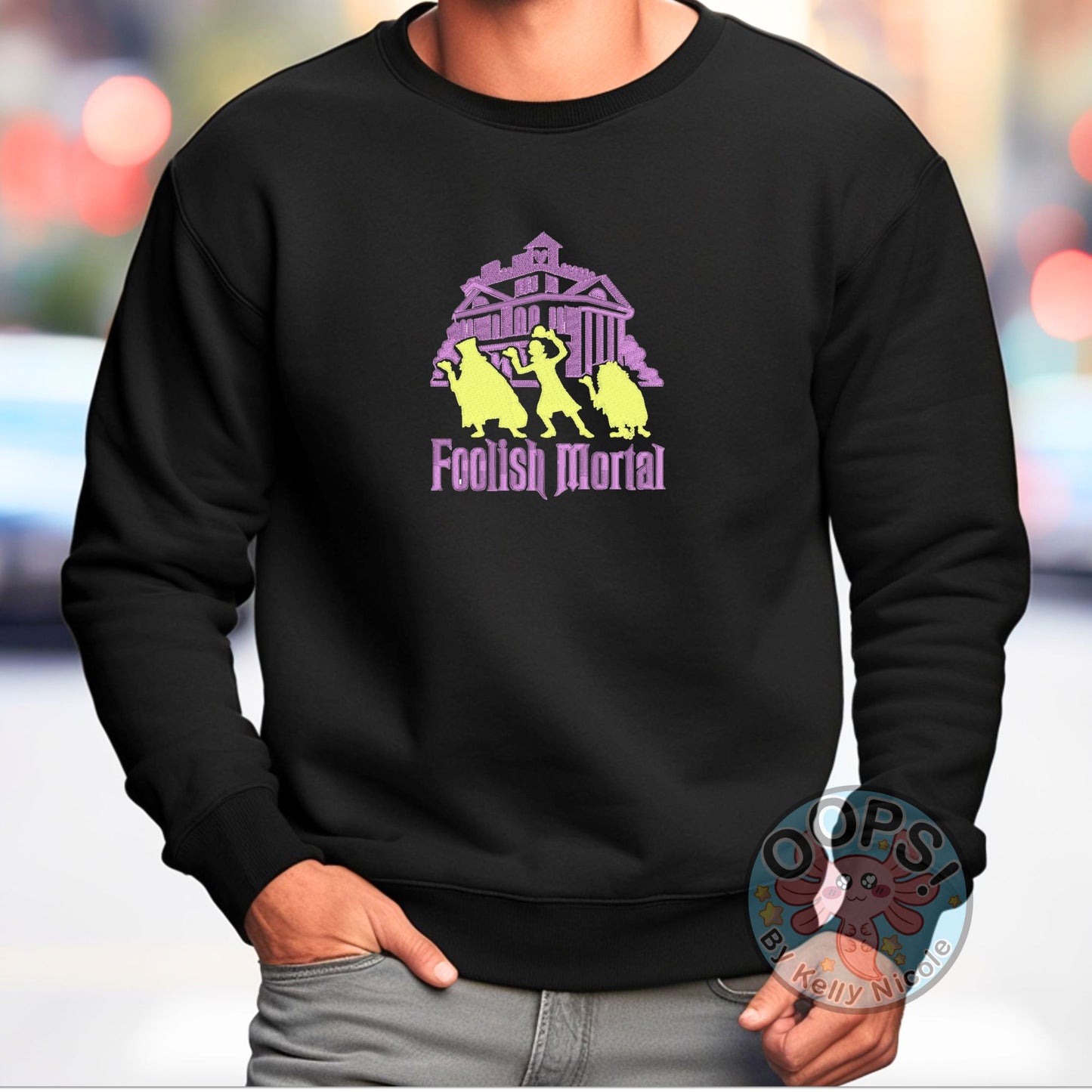 Embroidered "Foolish Mortal" Glow in the Dark -Unisex Pullover