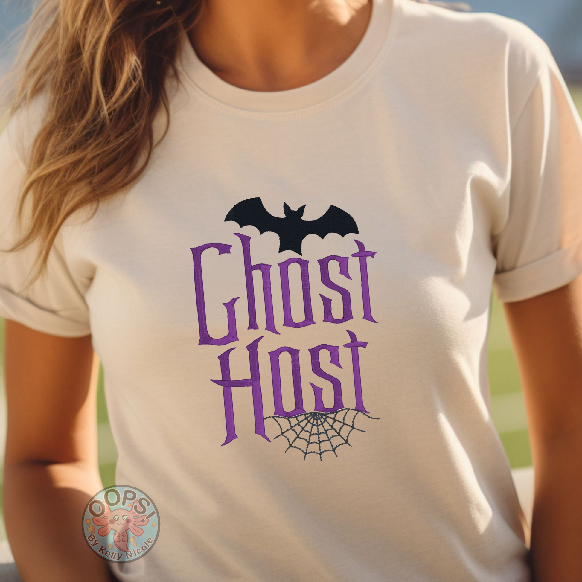 GHOST HOST Disney “Haunted Mansion”  Embroidered Fandom Heavyweight Unisex Comfort Colors T-shirt in SAND. Shop online today to get yours at HTTPS://OOPSBYKELLYNICOLE.COM 