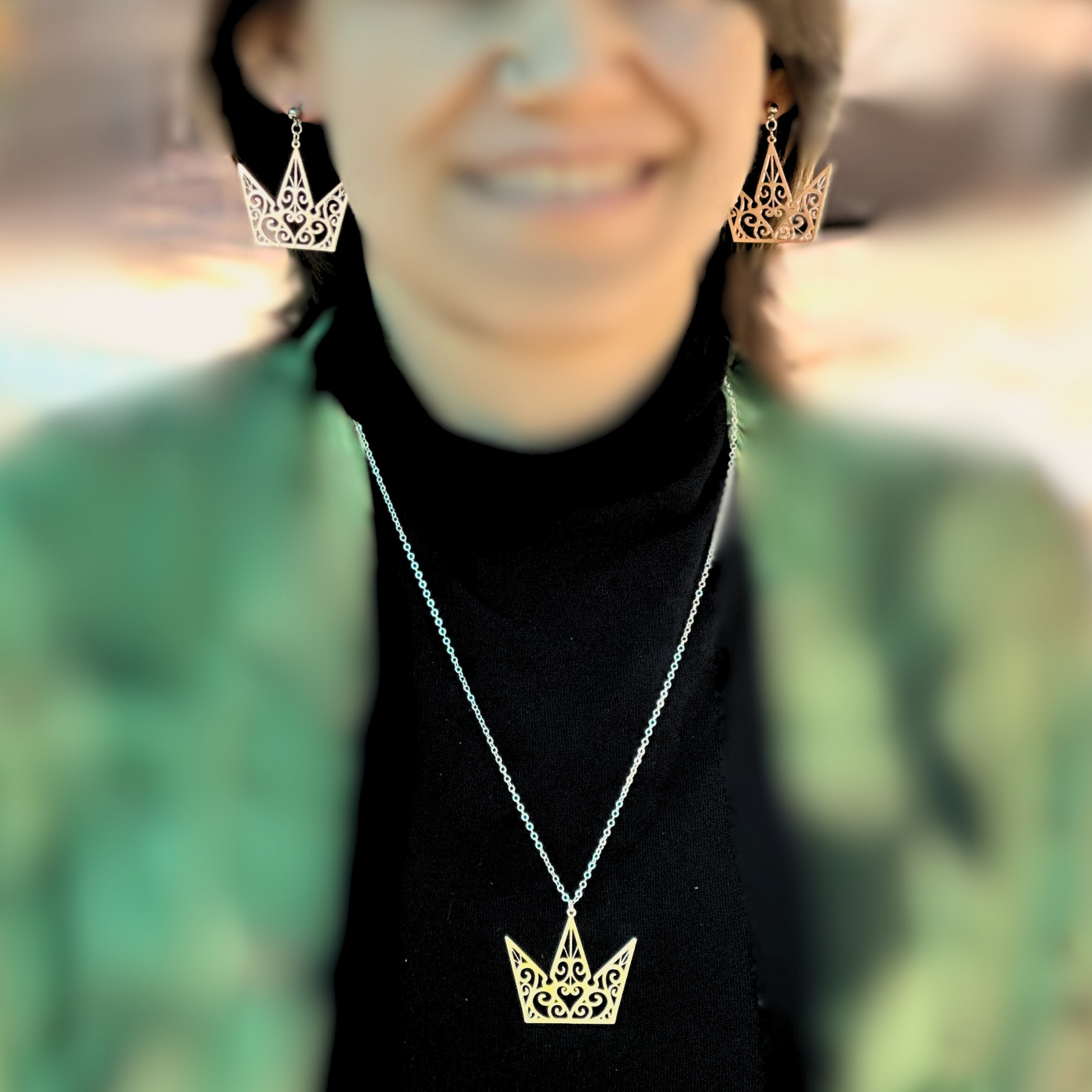 Gold Crown Kingdom Hearts Jewelry Set.  Bundle and Save at oopsbykellynicole.com