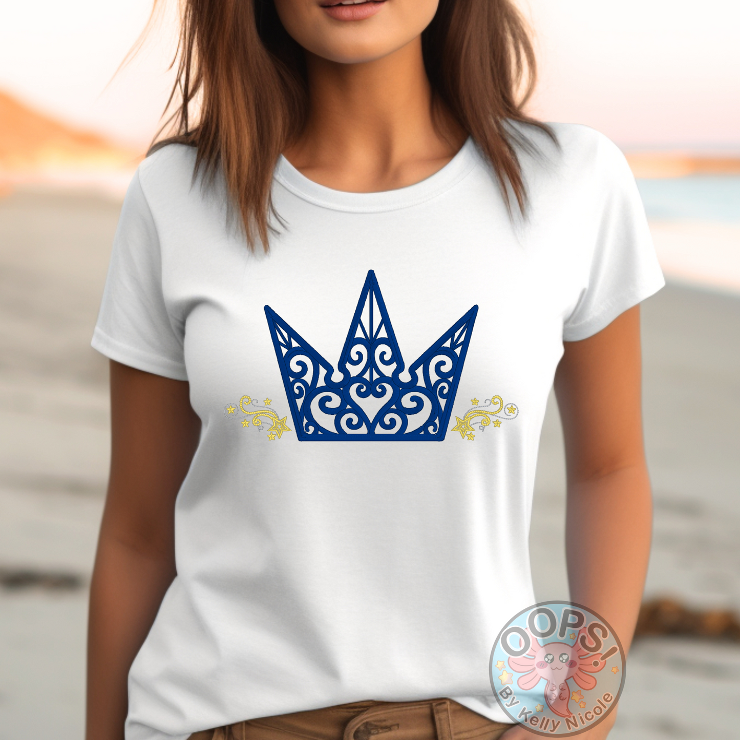 Disney Kingdom Hearts Video Game Crown Shirt.    Heavyweight Unisex Comfort Colors T-shirt in White. Shop online today to get yours at HTTPS://OOPSBYKELLYNICOLE.COM 