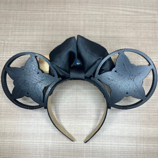 Kingdom Hearts "Aqua" EARS o BOW para parques temáticos, cosplay o coleccionistas. Grandes orejas de Mickey unisex para WDW Bound, visitas al parque o vacaciones.