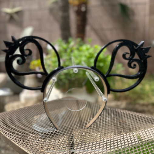 Disney “Kingdom Hearts” Mickey Ears.  Black 3D Ears  Custom designed and assembled. Shown with No Bow. Shop online today to get yours at HTTPS://OOPSBYKELLYNICOLE.COM