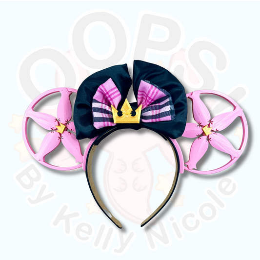 Kingdom Hearts "Kairi" EARS o BOW para parque temático, cosplay o coleccionistas. Grandes orejas de Mickey unisex para WDW Bound, visitas al parque o vacaciones.