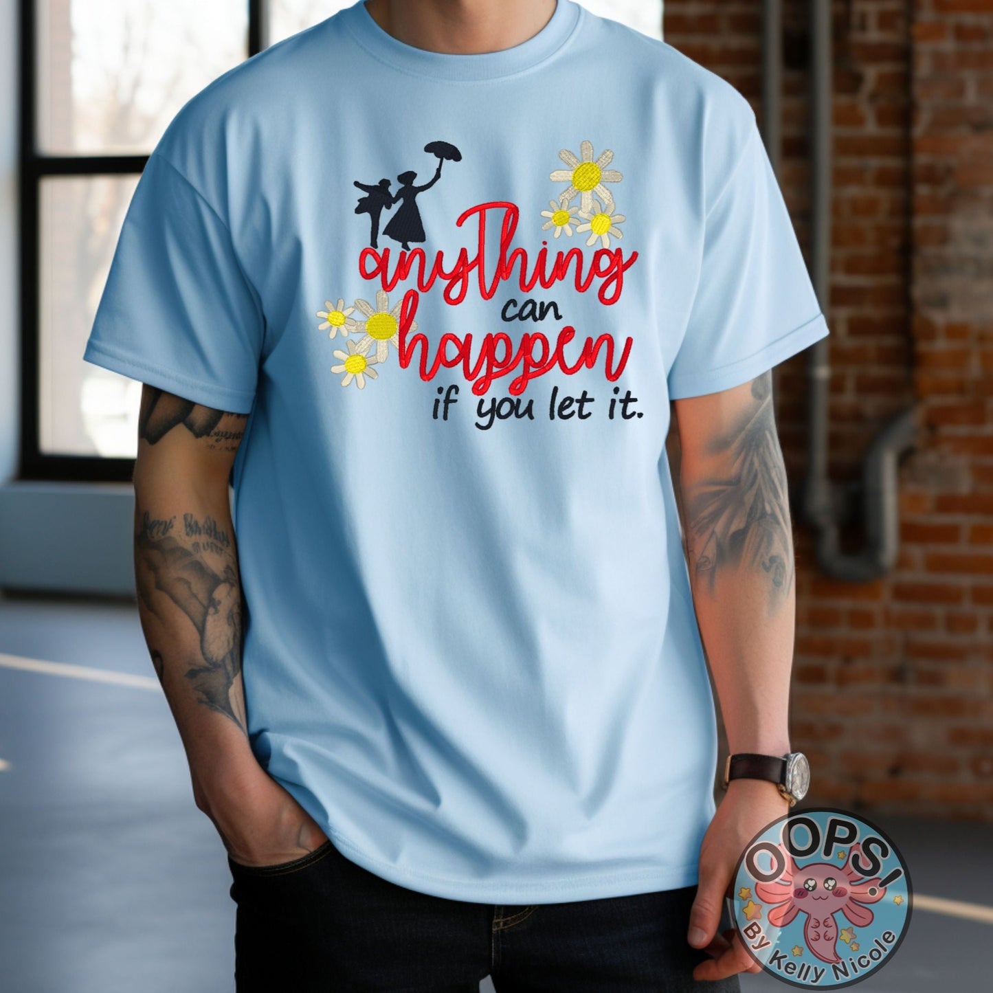 Embroidered Mary Poppins ” Anything Can Happen" Unisex Pullover