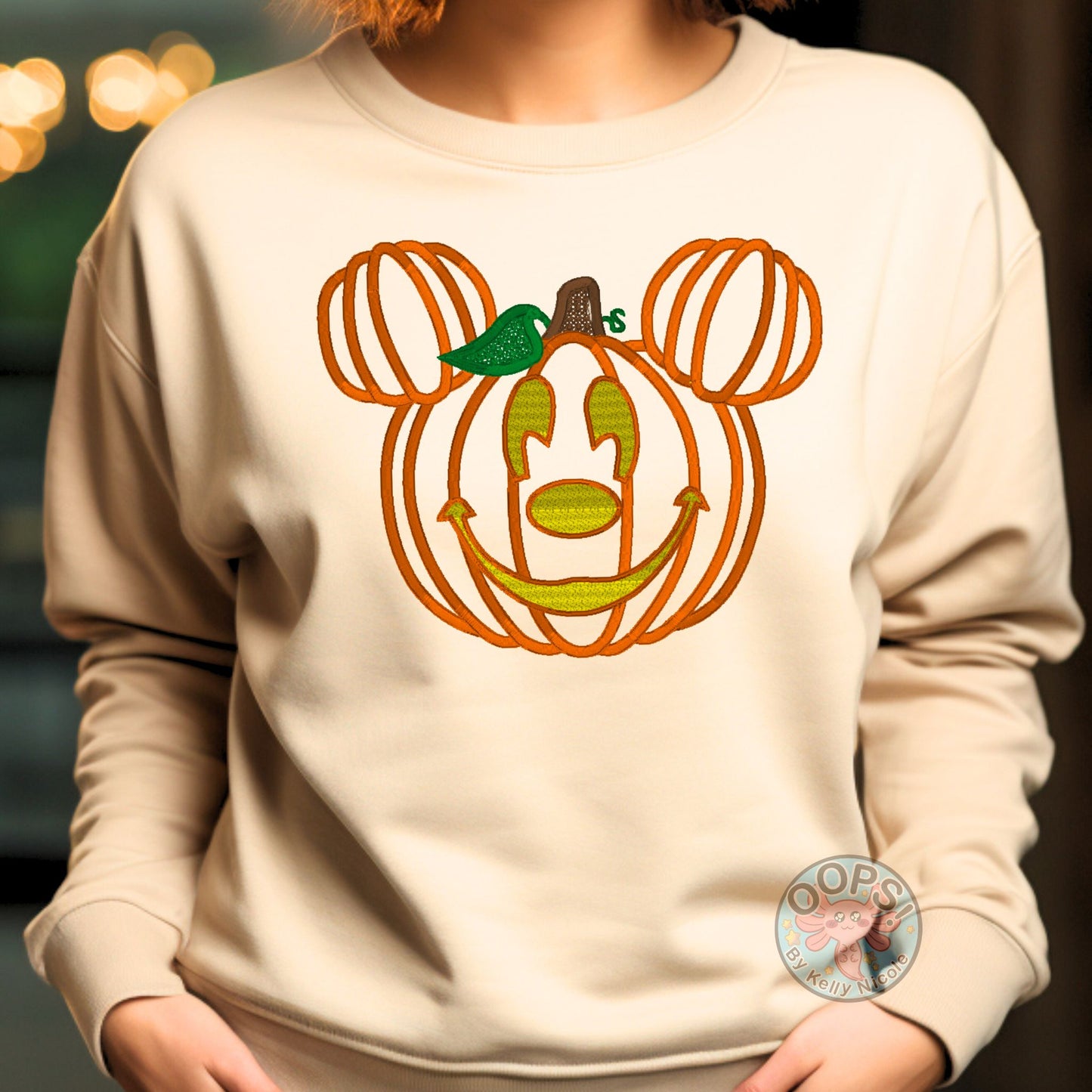 Embroidered  "Mickey Pumpkin"  Unisex Pullover