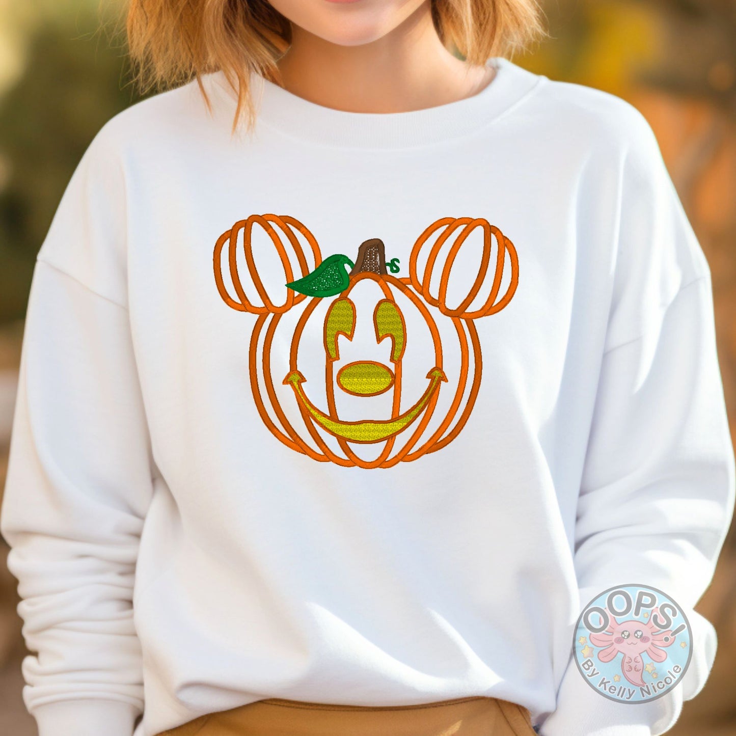 Embroidered  "Mickey Pumpkin"  Unisex Pullover