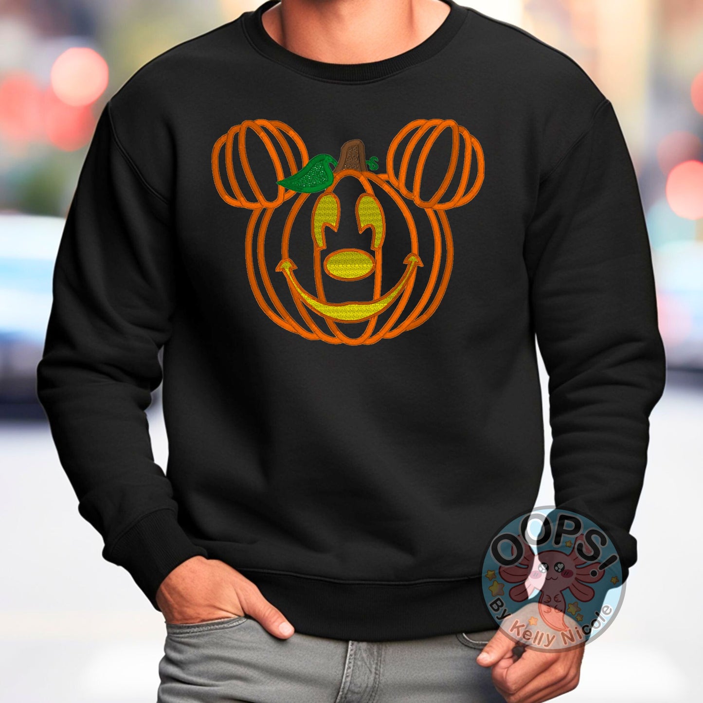 Embroidered  "Mickey Pumpkin"  Unisex Pullover