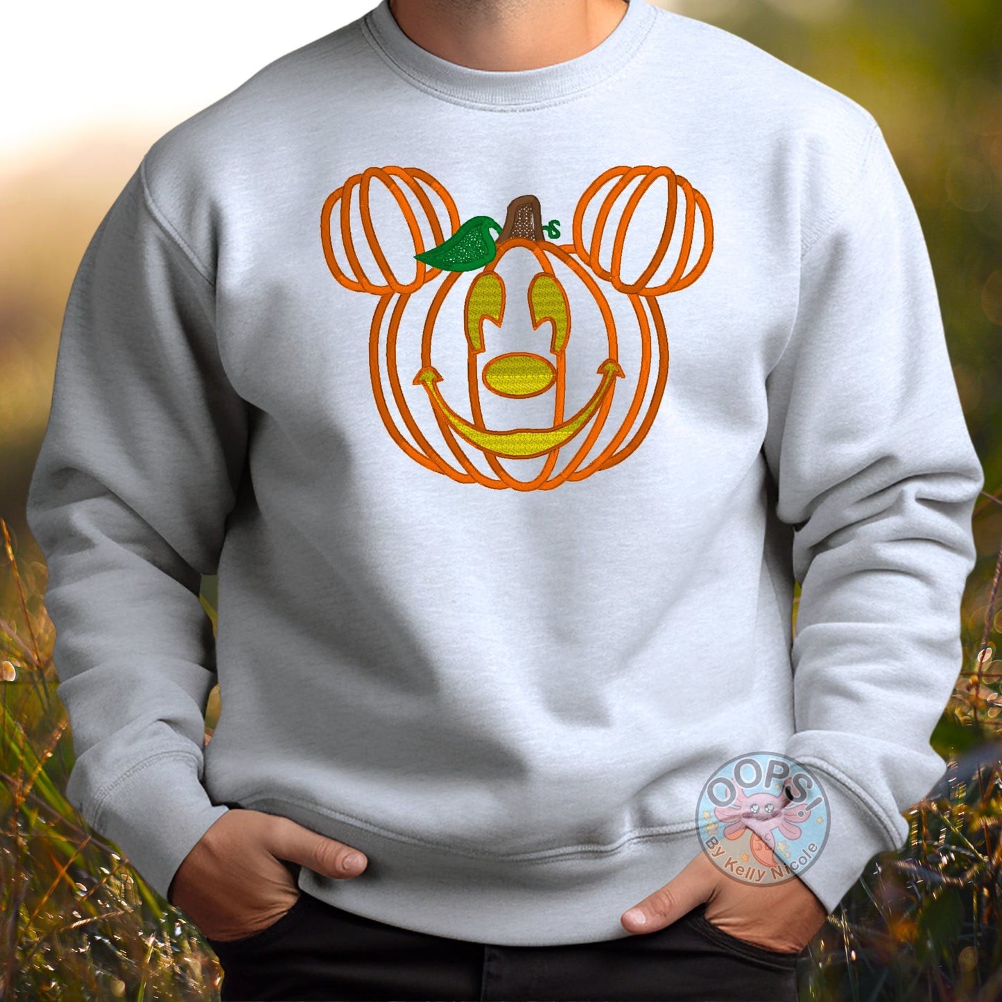 Embroidered  "Mickey Pumpkin"  Unisex Pullover