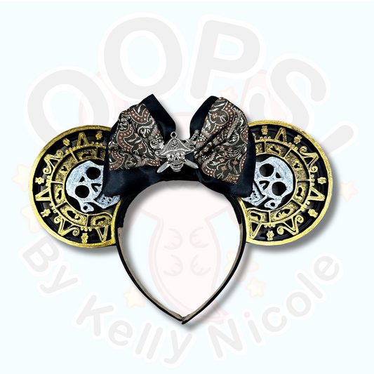 Disney "Pirates of the Caribbean " custom made hand painted and assembled Mickey Ears. Shop online today to get yours at HTTPS://OOPSBYKELLYNICOLE.COM 