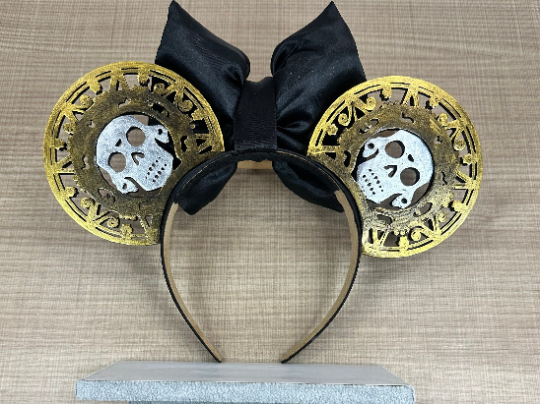 Disney "Pirates of the Caribbean " custom made hand painted and assembled Mickey Ears. Back side View.. Shop online today to get yours at HTTPS://OOPSBYKELLYNICOLE.COM