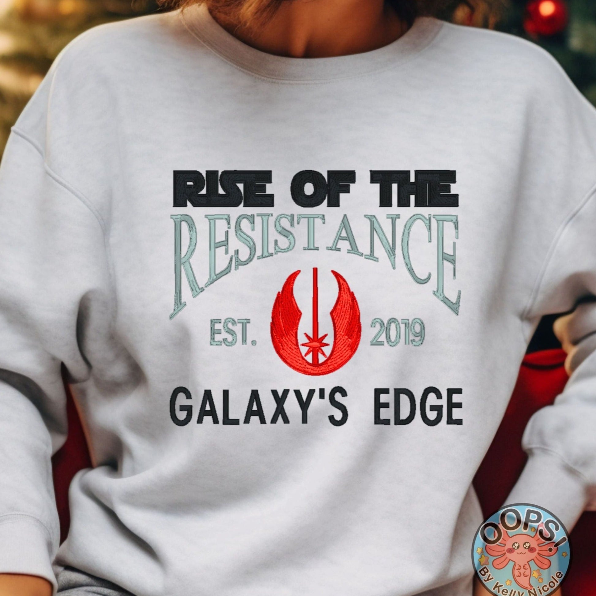 DISNEY GALAXY’S EDGE STAR WARS  RISE OF THE RESISTANCE SHIRT Embroidered  Heavyweight Unisex Sweatshirt in ASH.  Shop online today to get yours at HTTPS://OOPSBYKELLYNICOLE.COM 