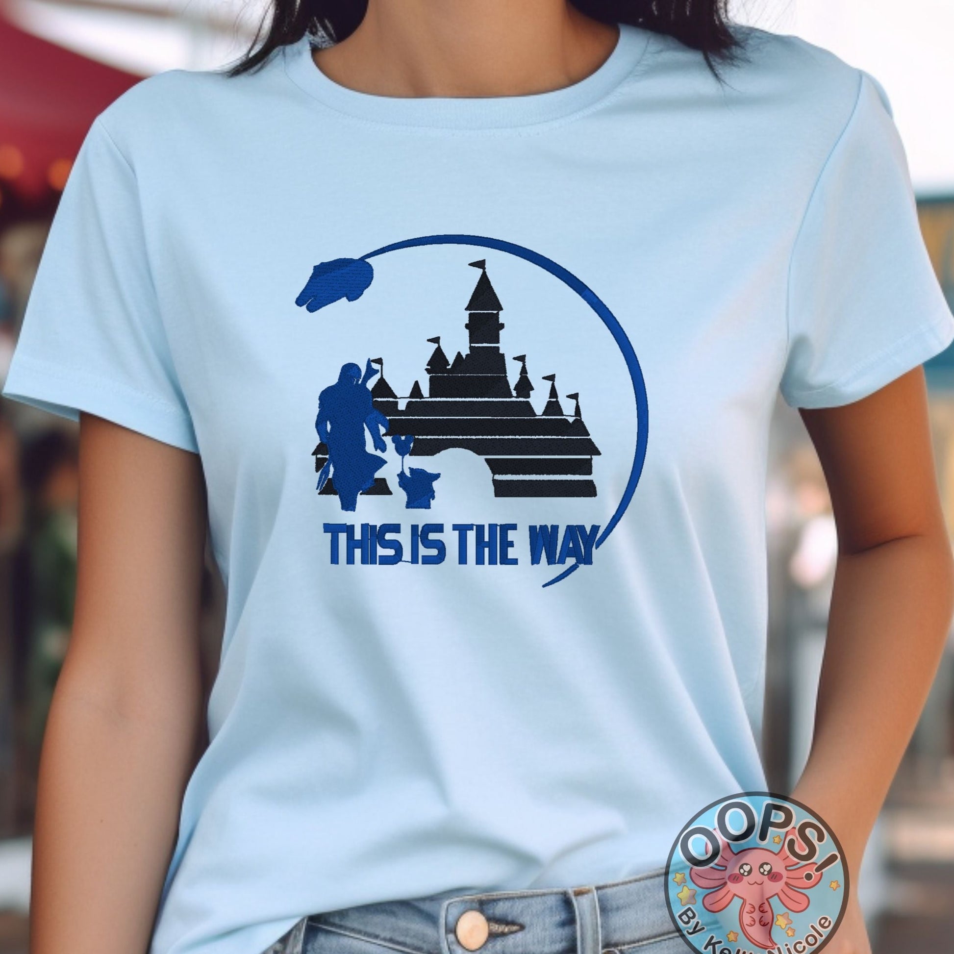 DISNEY GALAXY’S EDGE STAR WARS  SHIRT  Embroidered  Heavyweight Unisex Comfort Colors T-shirt in BLUE. Shop online today to get yours at HTTPS://OOPSBYKELLYNICOLE.COM 