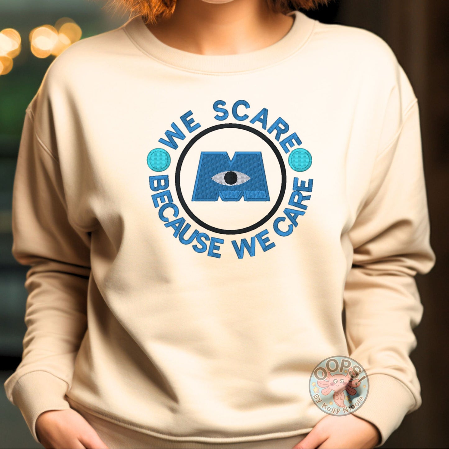 Embroidered Monster's Inc "We Scare because We Care" Unisex Pullover