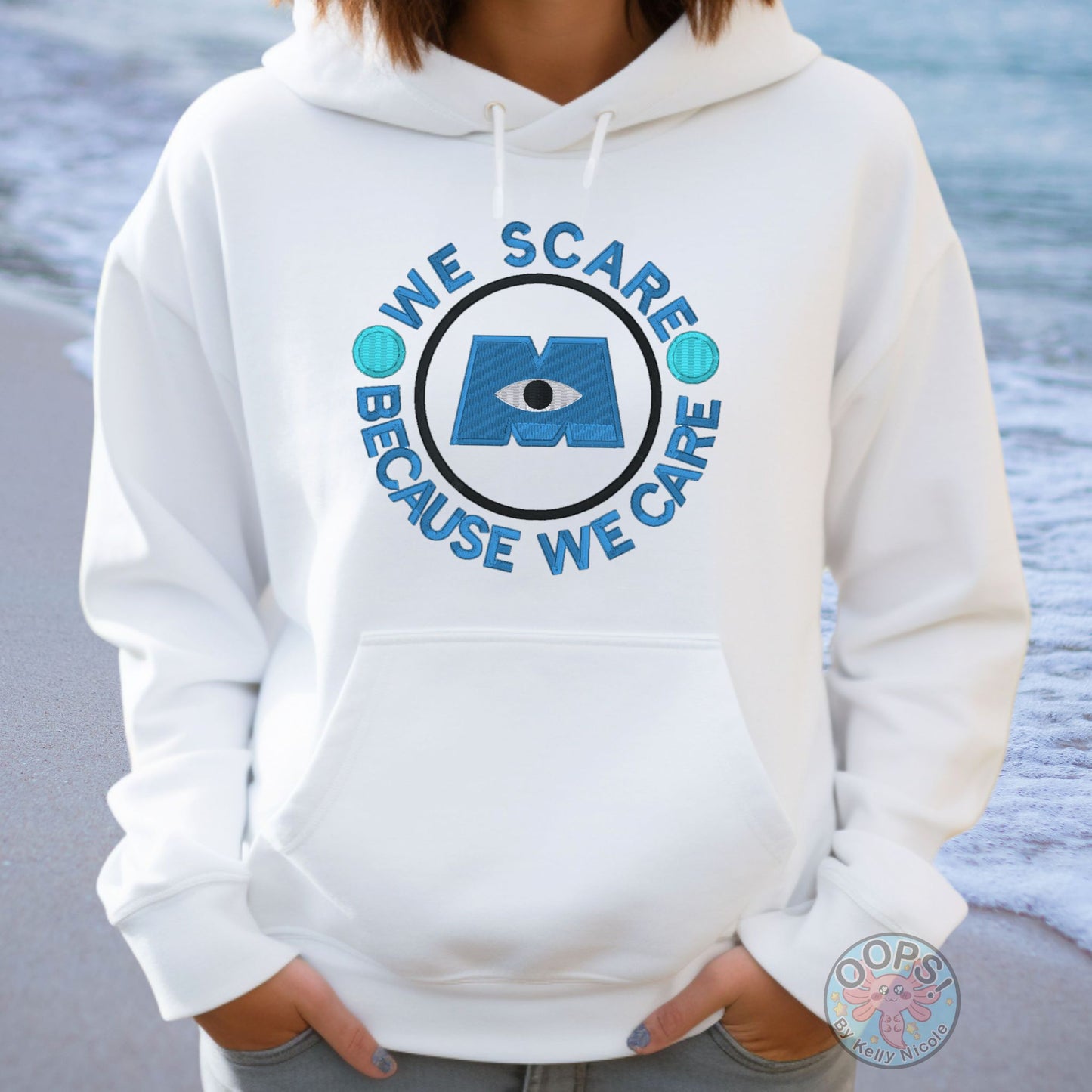 Embroidered Monster's Inc "We Scare because We Care" Unisex Pullover