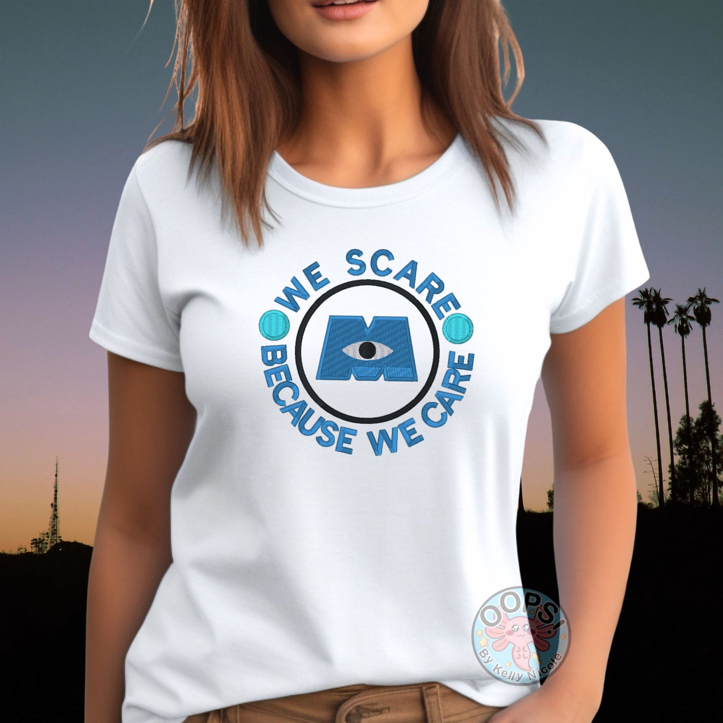 Embroidered Monster's Inc "We Scare because We Care" Unisex Pullover