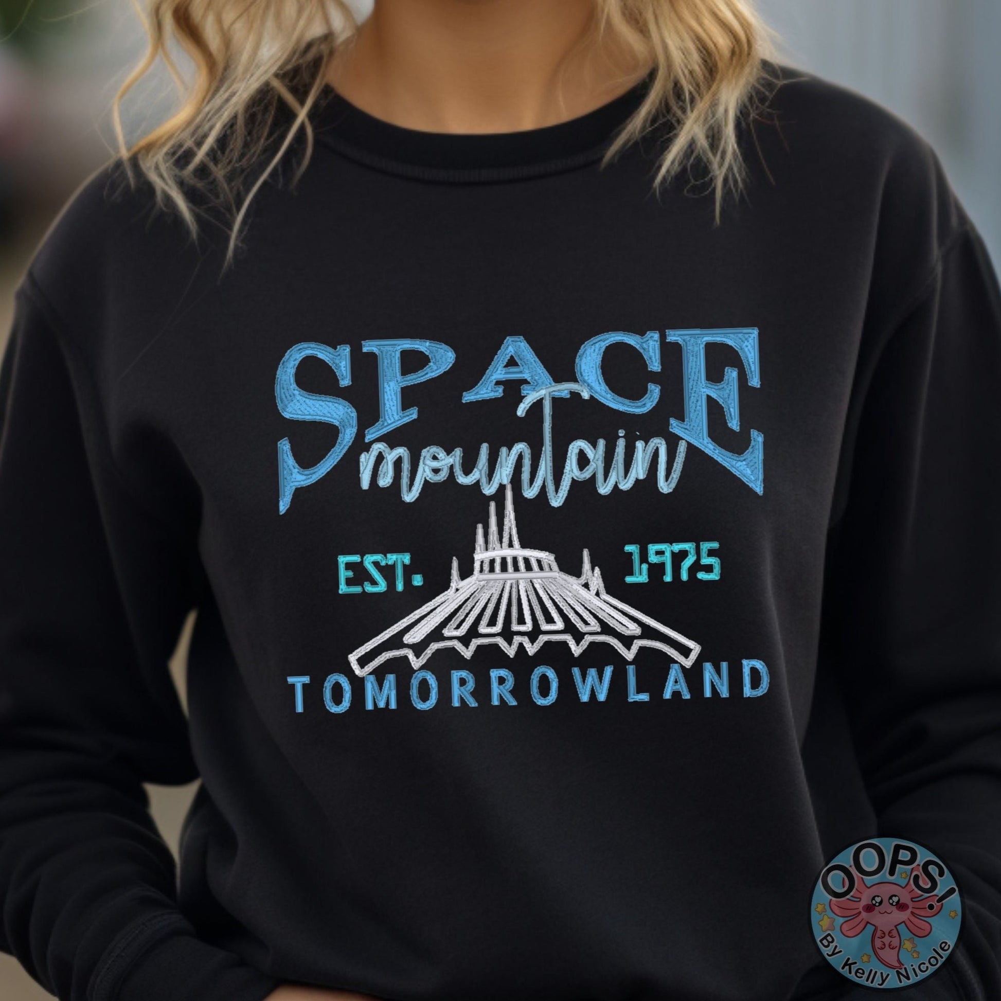 DISNEY “SPACE MOUNTAIN”Embroidered Heavyweight Unisex Sweatshirt in BLACK  Shop online today to get yours at HTTPS://OOPSBYKELLYNICOLE.COM 