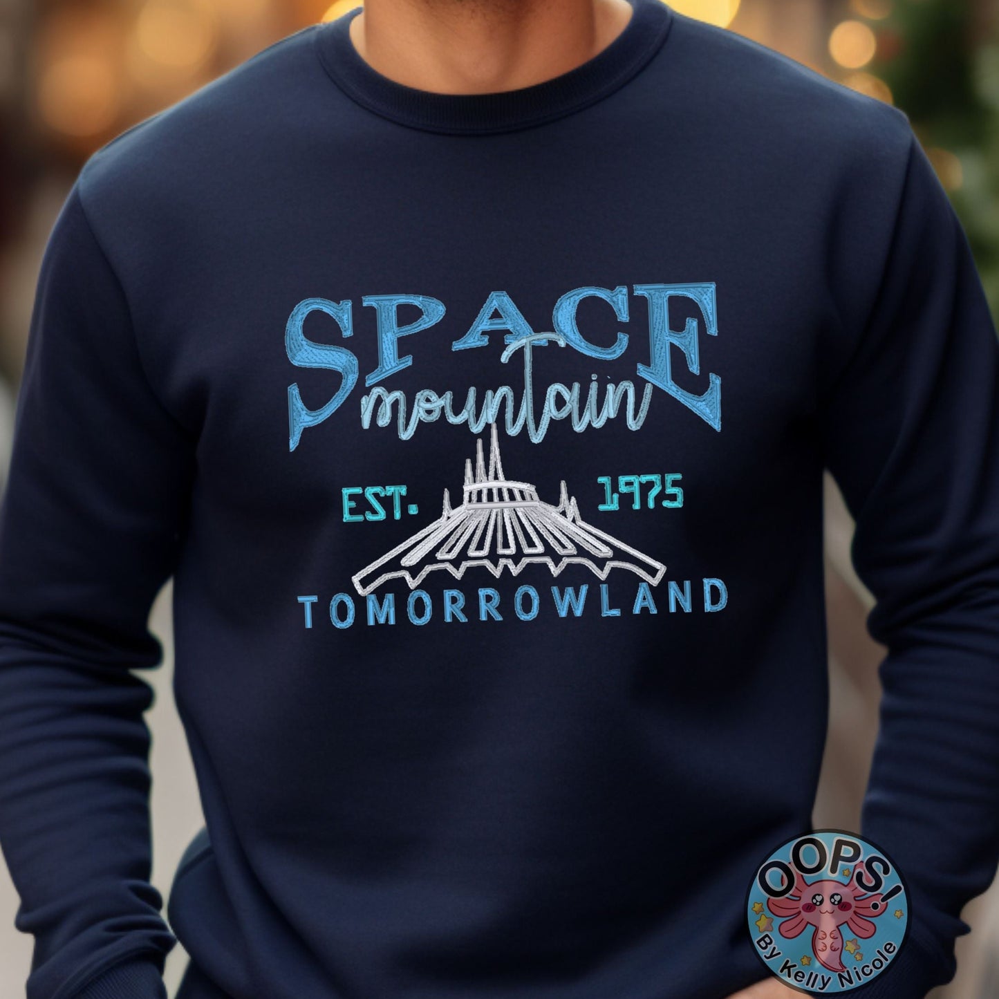 DISNEY “SPACE MOUNTAIN”Embroidered Heavyweight Unisex Sweatshirt in NAVY.  Shop online today to get yours at HTTPS://OOPSBYKELLYNICOLE.COM 