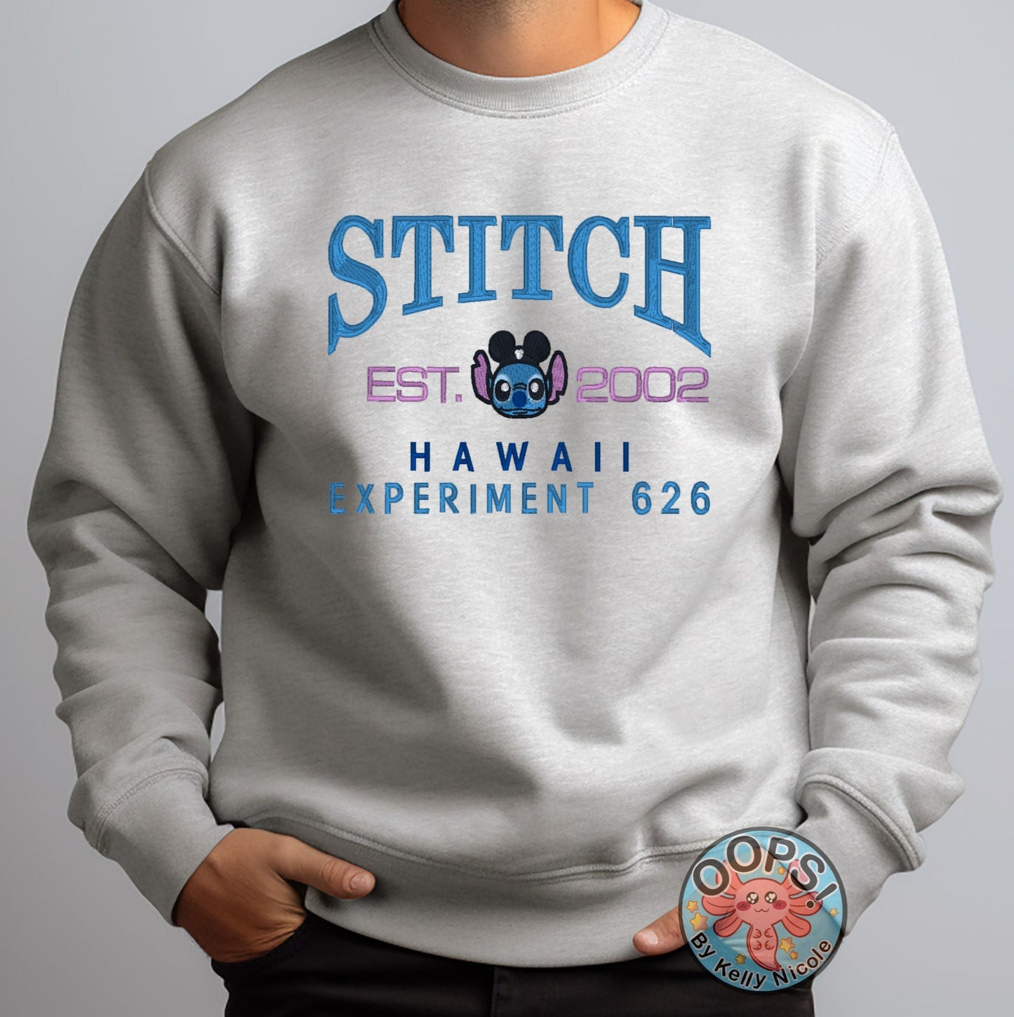 STITCH Alien Shirt from Disney’s Lilo and Stitch  Embroidered  Heavyweight Unisex Sweatshirt in ASH.  Shop online today to get yours at HTTPS://OOPSBYKELLYNICOLE.COM 