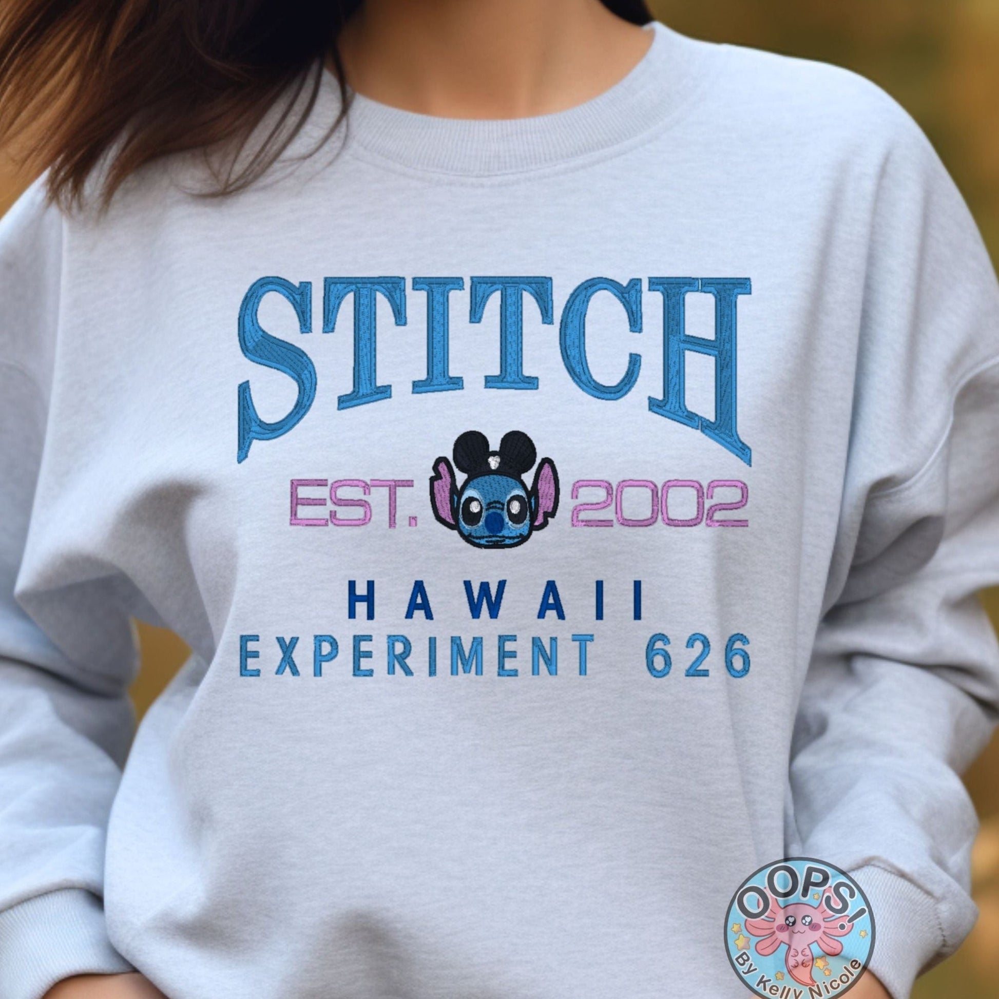 STITCH Alien Shirt from Disney’s Lilo and Stitch  Embroidered  Heavyweight Unisex Sweatshirt in ASH.  Shop online today to get yours at HTTPS://OOPSBYKELLYNICOLE.COM 