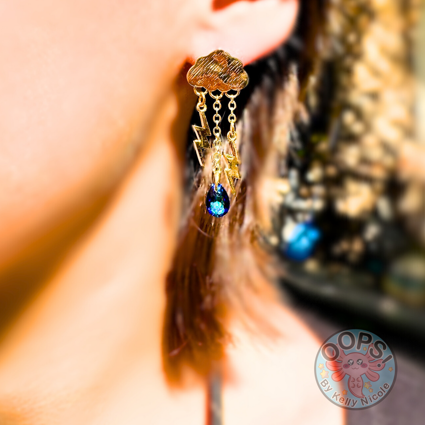 PENDIENTES Storm Cloud Swarovski Crystal Blue Drop perfectos para el hogar, fiesta de trabajo o regalo memorable