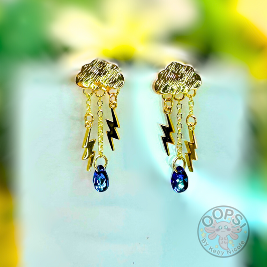 Storm Cloud Swarovski Crystal Blue Drop EARRINGS perfect for home, work party or memorable gift