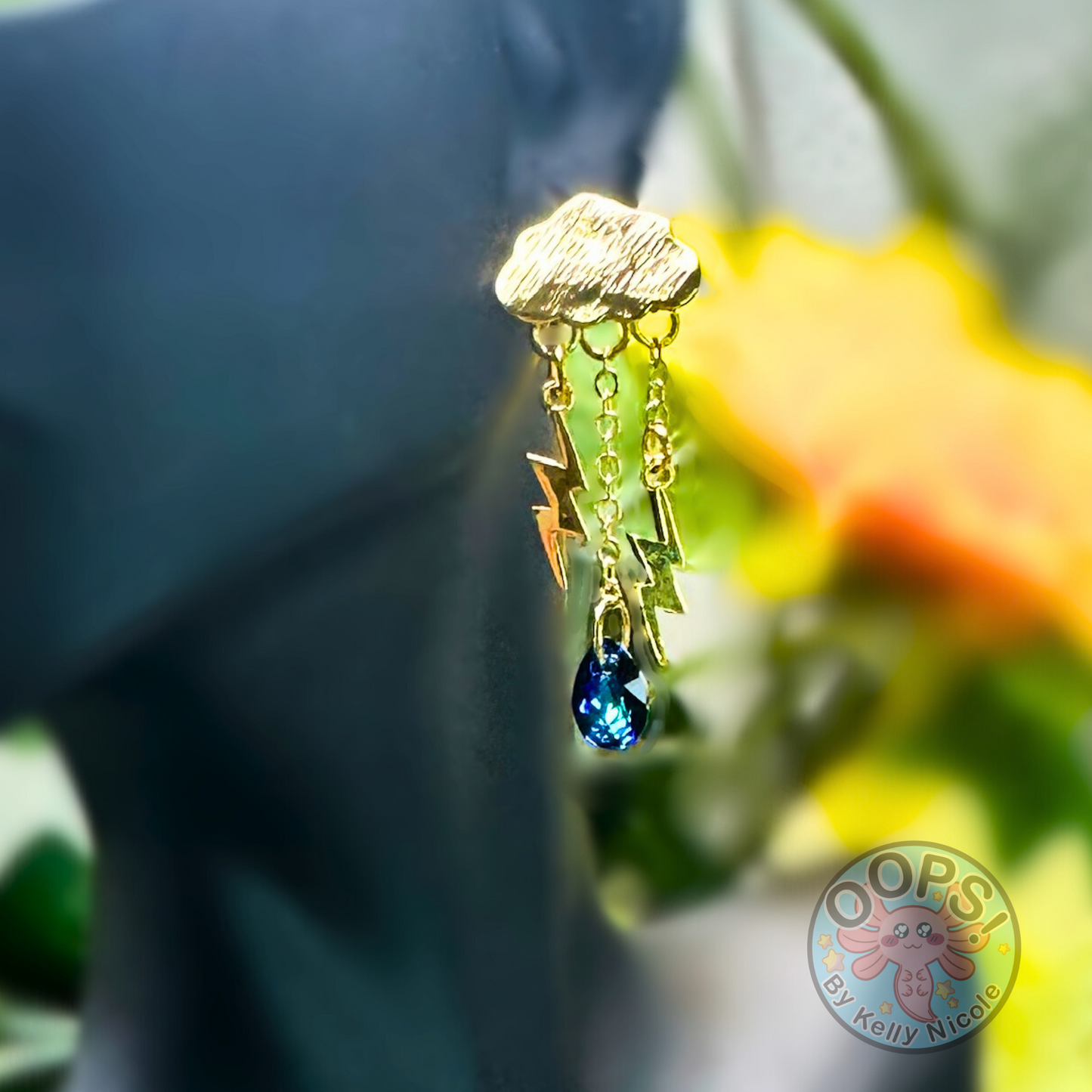 Storm Cloud Swarovski Crystal Blue Drop EARRINGS perfect for home, work party or memorable gift