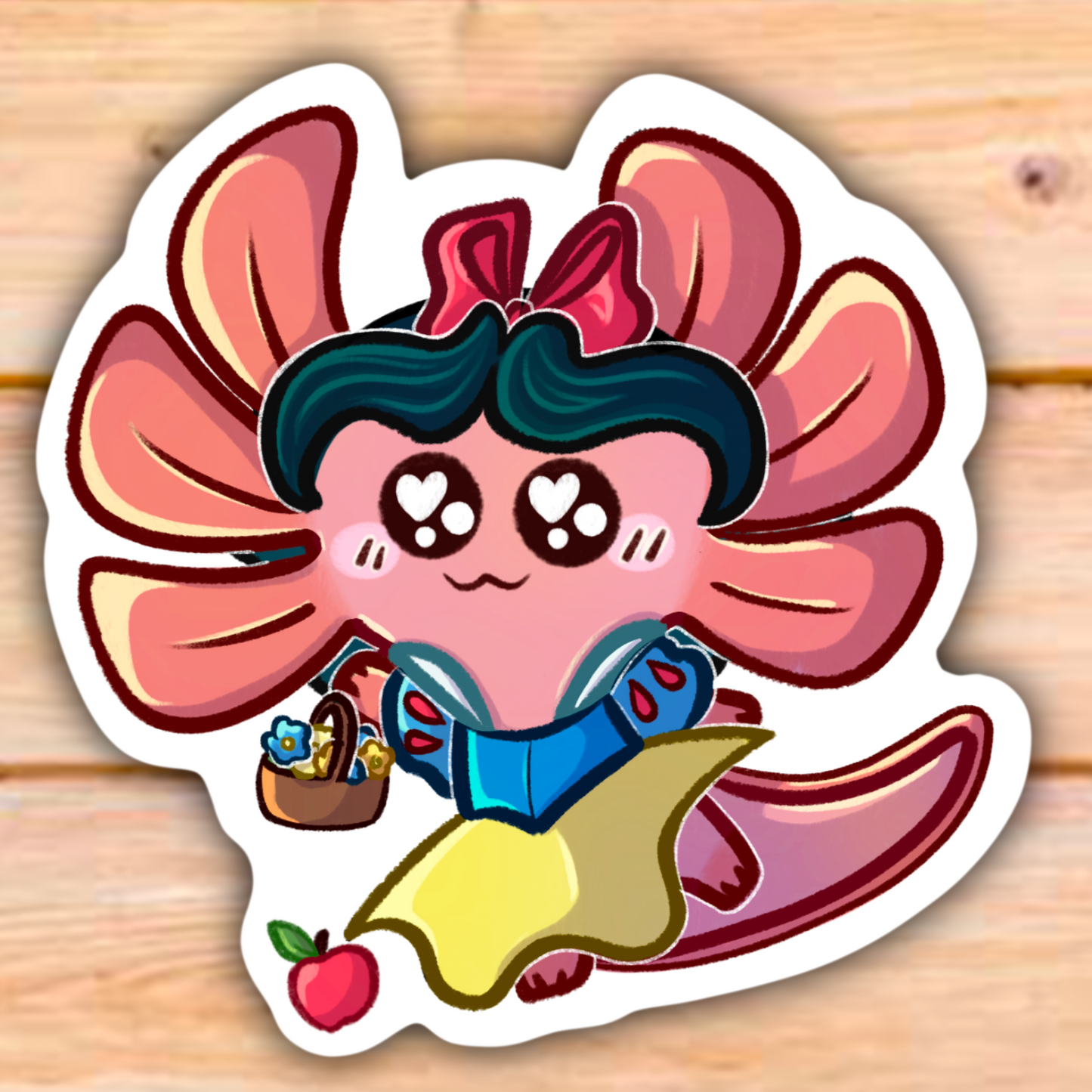 Axolotl Snow White or Evil Queen high-quality Sticker