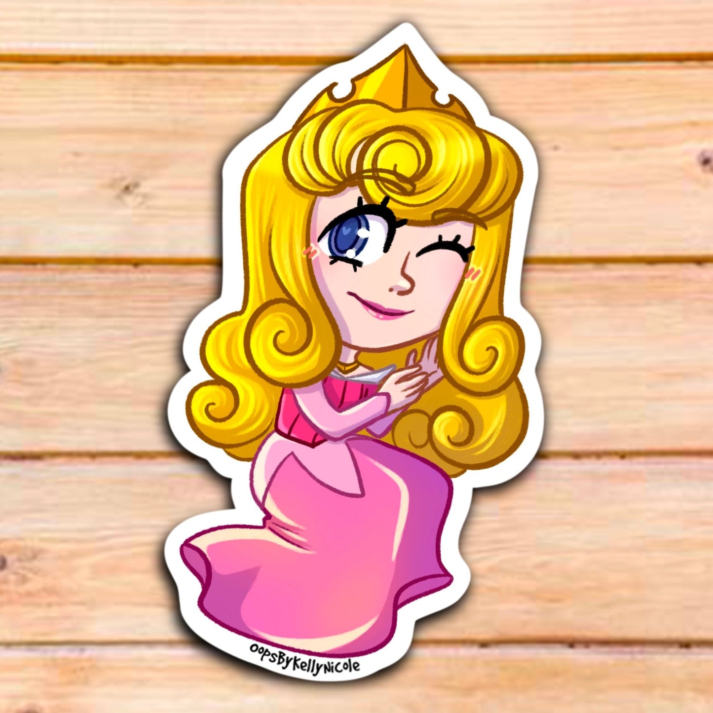 "Sleeping Beauty" Princess Aurora Custom designed Vinyl Sticker.