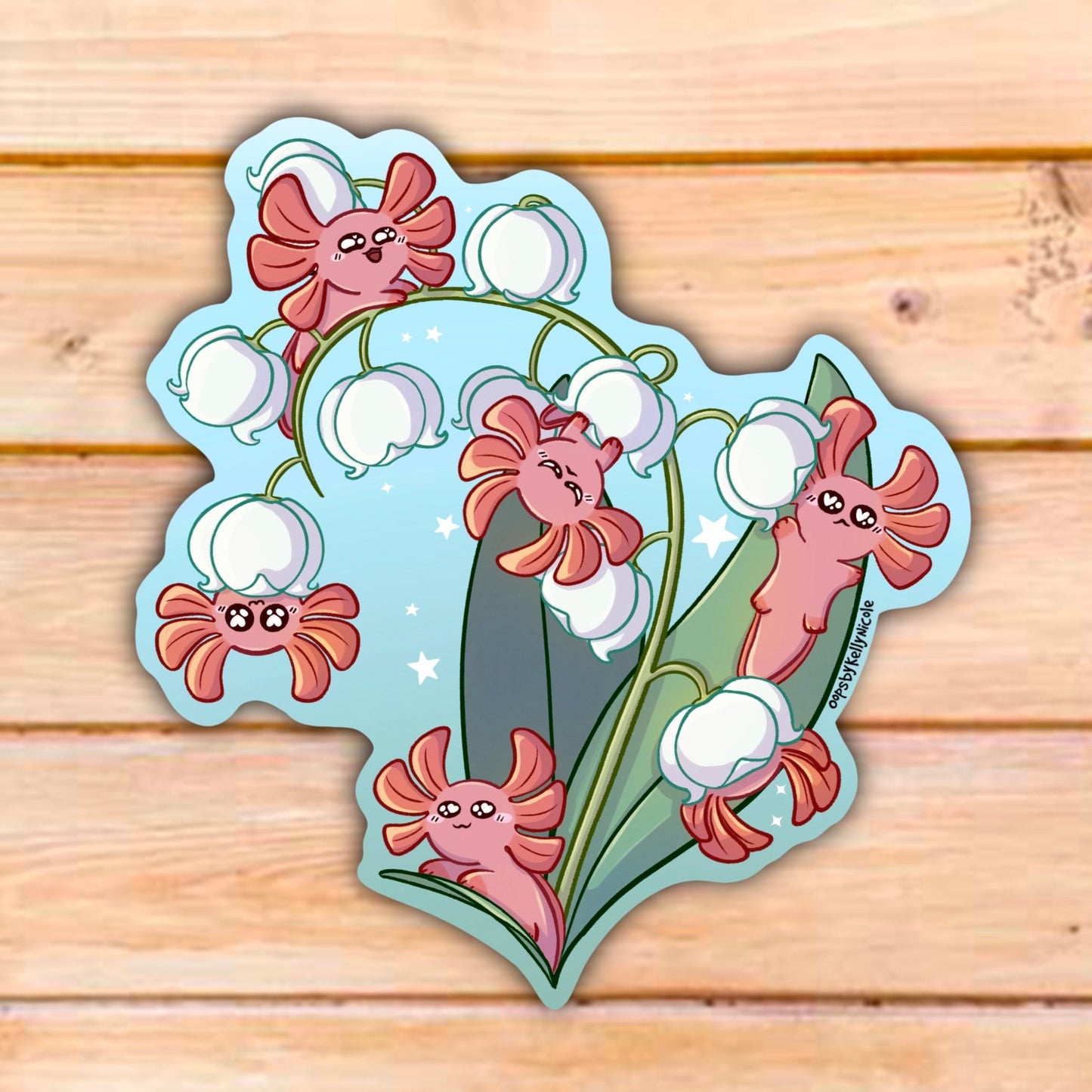 AXOLOTL LILY OF THE VALLEY STICKER