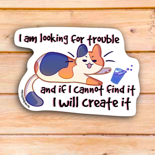 TROUBLE CAT STICKER