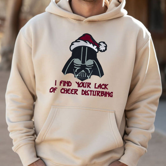 DISNEY HOLIDAY STAR WARS humorous Embroidered Heavyweight Unisex Hoodie in SAND.  Shop online today to get yours at HTTPS://OOPSBYKELLYNICOLE.COM 