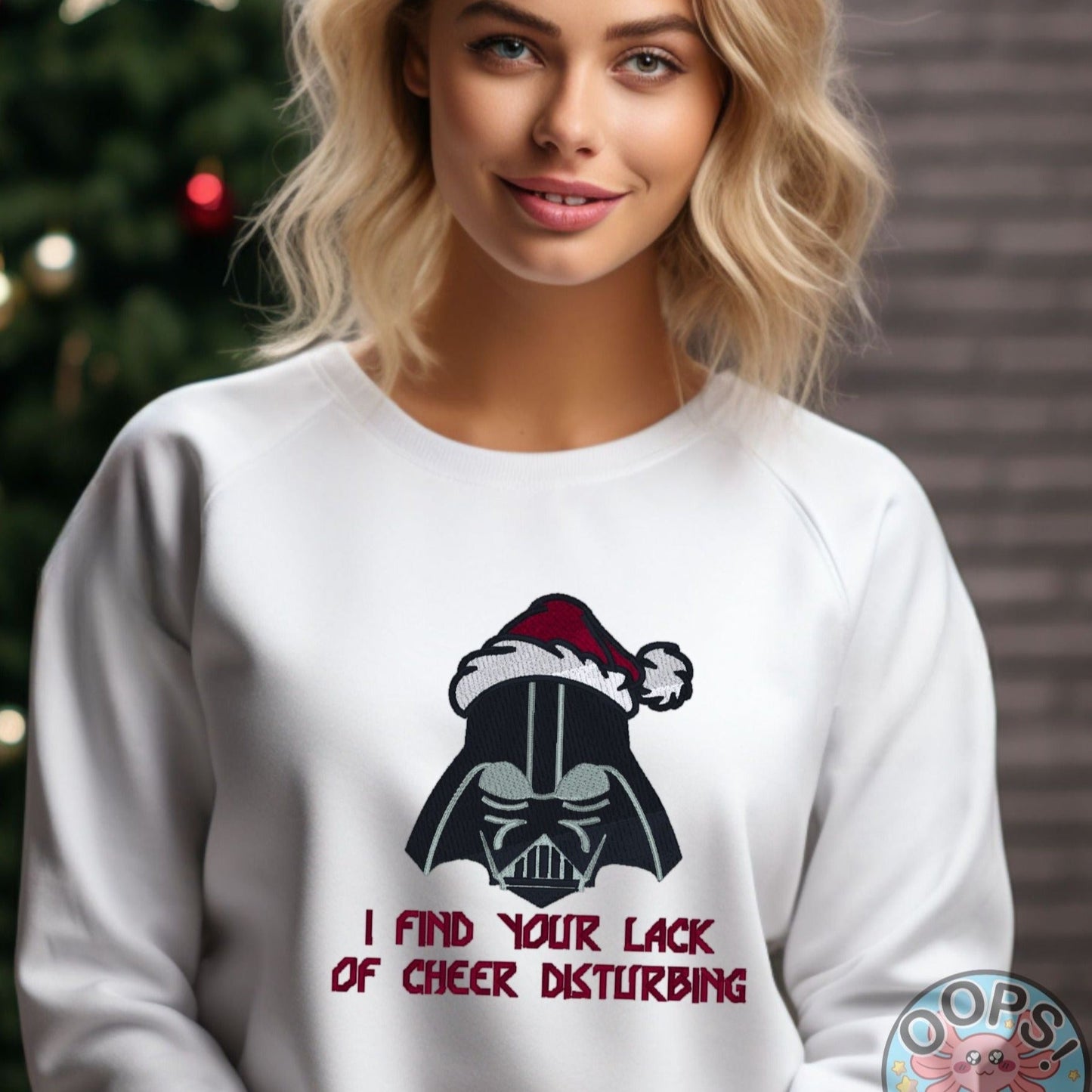 DISNEY HOLIDAY STAR WARS humorous Embroidered Heavyweight Unisex Sweatshirt in WHITE  Shop online today to get yours at HTTPS://OOPSBYKELLYNICOLE.COM 